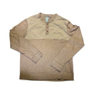 St. John's Bay Men's Beige and Tan Crewneck Sweater